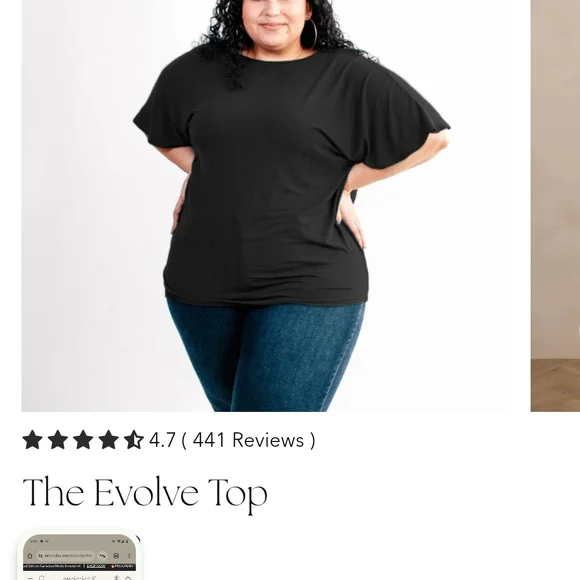 NWOT The Evolve Black Top - Picture 2 of 5